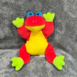 Vintage 1998 Ty Pillow Pal "Ribbit" the red frog plush toy 13”
